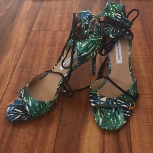 Diane von Furstenberg Rimini tropical lace up heel